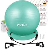 HBselet Gymnastikball Sitzball Gymnastic Ball Medizinball Pezziball mit Wiederstands Bänder Handgriff Ballpumbe Basis Schwangerschaft Yoga Pilates Bü