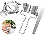 Teigtaschenpresse aus Edelstahl, Ravioli-Empanada-Pressform, Küchenzubehör für Pierogi Gyoza Teigkuchen mit Schneidewerkzeug (Größe 7,5 cm)