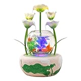 xiangfushe zimmerbrunnen Innendekoration Brunnen Calla-Blumen-Form Wasserfall und Glas Aquarium Innen Luftbefeuchter Home Decoration Tischb