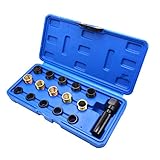 16-teiliges Zündkerzen-Reparaturset, Stahl-Zündkerze, Gewinde-Reparaturwerkzeug, M14 x 1,25 M16, Gewinde-Reparatur-Set mit tragb