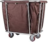 YLKCU Wagen, Lagerwagen-Service-Auto-Nutzfahrzeug Multifunktions-tragbarer Trolley Zuhause Brauner Hochleistungs-Wäschewagen auf Rädern, Haushaltswaren Hotel-Sortierwagen mit herausnehmbarer W