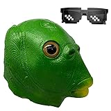 AYEUPZ Froschmaske Fischmaske Latex Tierkopfmaske Vollkopf realistische Maske Halloween Karnevalskostüm Partyumzug