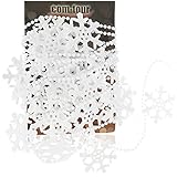 com-four® Girlande mit Schneeflocken - Girlande Weihnachten - Schneeflocken-Girlande für die Weihnachtsdekoration - Weihnachtsdeko für Christbaum - 500 cm (Set11 - weiß/Schneeflocken)