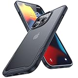 Humixx Kompatibel mit iPhone 13 Pro Hülle [Military Grade Drop Tested] Scrub Matte Transluzent Rückseite mit Silikon Bumper Schutzhülle,Anti-Kratzen,Anti-Fingerabdruck, Handyhülle 6,1 Pro Zoll-Schw