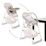 Hauck Mitwachsender Hochstuhl Sit N Relax / Neugeborenen Aufsatz ab Geburt bis 9 kg / Kinder Sitz bis 15 kg / Höhenverstellbar / Faltbar / Räder / Spielbogen / Tablett / Korb / Beig