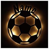 Fußball Geschenke für Jungs Männer Mädchen LED Lampe Nachtlicht mit Personalisierung 5 6 7 8 9 10 11 12 J