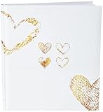 Hama Fotoalbum Herz-Motiv 29x32 cm (Hochzeitsalbum mit 50 weißen Seiten Fotobuch für 250 Fotos im Format 10x15, Album zum Einkleben und Selbstgestalten) weiß/g