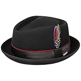 Stetson Cataco Diamond Wollhut Wollfilzhut Porkpie Pork-Pie-Hut Trilby Damen/Herren - Herbst-Winter - XXL (62-63 cm) schw