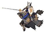 Papo 36001 Schwarzer Drachenprinz und Pferd Mittelalter - Fantasy Figur, Mehrfarb
