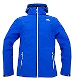 Nordberg Softshell Jacke Elias in blau mit Abnehmbarer Kapuze und windgeschütztem Reiß