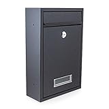 BITUXX® Kompakter Mini Briefkasten Wandbriefkasten Letterbox erweiterbar zur Briefkastenanlage (Schwarz)