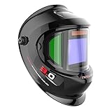 TEKWARE solarbetrieben automatisch verdunkelnd Schweißerhelm ultragroßes Sichtfeld mit echter Farbe, Panoramablick, Hemisphärische 4C-Linse,für TIG MIG Arc Schleifen, Schweißermaske Schweiß