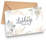 'Lieblingsmensch' Grußkarte, Geburtstagskarte mit stilvoller Goldprägung (Lieblingsmensch)