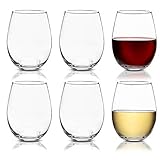 BELLE VOUS Weingläser ohne Stiel (6-er Pack) - 580ml Gläser Bruchsicher Rotweingläser Weißweingläser Weinbecher Trinkgläser für Rotwein, Weißwein, Gin, Wasser, Saft und Cock
