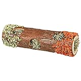 Trixie 60770 Natural Snack Tube Tunnel mit Heufüllung für kleine Nagetiere und Kaninchen (Hibiskusblüten, 20 cm / 25 g)