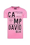 Camp David Herren T-Shirt mit Logo-Applik