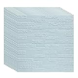 seveni Wandaufkleber 3D Brick Adhesive Wall, DIY Selbstklebende wasserdichte Wandpaneel, Moderne Wandaufkleber Dekor für Bad, Wohnzimmer und Küche, Büro, TV Hintergrund 70x77cm Schwarz (10 Stck.)