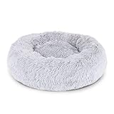 lionto by dibea Hundebett rund Hundekissen Hundesofa Katzenbett Donut (XL) 70 cm Ø Hellg