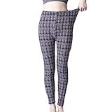 XKUN Jeans-Leggings Weibliche Fitness Leggings Frauen Drucken Plaid Leggings Dame Slim Bleistift Hosen Push Up Elastische Taille H