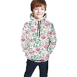 YTPass Unisex Flamingos mit grünen Blättern Fleece Sweatshirts Pullover Langarm Sport H