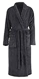 Brandsseller Bademantel Microfaser Unisex Damen & Herren (S/M, Grau)
