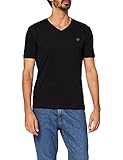 Marc O'Polo Herren 51018, Herren T-Shirt mit kleinem Logo-Print, bequemes Oberteil aus Bio Baumwolle, klassisches Kurzarmshirt mit V