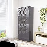 MUSEVANE Schuhschrank Hochglanz-Grau 80×39×178 cm Spanp
