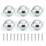 UTRUGAN 6 Stück Kugelrollen Nylon Möbelrollen Transfer Lager Rollen Kugelrollen Schwerlast Kugelrollenlager Transfer Bearing Ball mit 12 PCS M4*25mm Schrauben für Möbel, Maschinen, Spielzeug