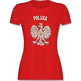 Fussball EM 2021 Fanartikel - Polska Vintage - S - Rot - Polska - L191 - Tailliertes Tshirt für Damen und Frauen T-S