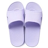Ririhong Hausschuhe weiblich Sommerhaus rutschfest Deodorant Hotel Flip Flop Männer Innen weichen Boden Licht Bad faul Drag-34-35_Purp