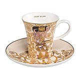 Goebel 67-011-62-1 Espressotasse mit Untertasse Gustav Klimt Die Erwartung aus Porzellan, Mehrfarbig, 0,1 l, 12 x 12 x 7,5