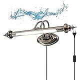 HMAKGG 7W Vintage Bad Spiegelleuchte mit Schalter und Stecker, Dimmbar 630LM LED Badezimmer Spiegellampe Retro IP44 Wasserdicht Make-Up für Schlafzimmer Wohnzimmer Bilderleuchte, 45CM