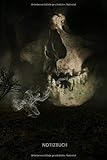 Notizbuch: NOTIZBUCH Skull Gothic Totenkopf Schädel Skelett Nacht Dark Schwarz Tod Sensenmann Tagebuch & Notizbuch A5, 100 Seiten,