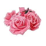 ROSENICE 20pcs Kunstblumen Rose Blume Köpfe Handwerk Haus Hochzeit Party Dekoration (rosa)