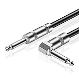 TNP Gitarrenkabel, 6.35 mm, gerader auf rechtwinkliger Stecker, 1/4 Zoll (6.35 mm), Phono-Klinkenstecker, Musikinstrument, Patchkabel, Kabel für E-Bass, Gitarre, Lautsprecher, Line-L