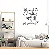 Wandsticker 'Merry Christmas to All and to All A Good Night', für Schlafzimmer, Wohnzimmer, Büro, Klassenzimmer, Heimdekoration, einfach abzuziehen und aufzukleben, 73,7 x 71,1