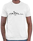 HARIZ Herren T-Shirt Mountainbike Fahrrad Berge Mountain Plus Geschenkkarten Weiß L
