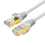 Amazon Brand - Eono Cat 7 Ethernet Kabel, 10Gbit/s 600Mhz Netzwerkkabel Patchkabel S/FTP mit Vergoldeter RJ45 für Router, Modem, Switch, Xbox One, PS5, PS4, TV (White, 10M/33FT)