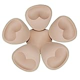 TopBine BH Cups Bikinis Pad Bra Einlagen Push- up zum einnähen, Herausnehmbaren Sport BH, Dreieckige Form (3 Pairs beige)