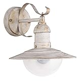 RABALUX 8681, Oslo Wandleuchte, Metall, 60 watts, E27, Antik Weiß, 28 x 24 x 28