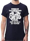 Fahrzeuge Fahrrad Bagger und Co. - Geboren um Traktor zu Fahren - L - Navy Blau - Holland Tshirt Herren - L190 - Tshirt Herren und Männer T-S