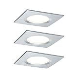 Paulmann 93895 LED Einbauleuchte Premium Set Coin Slim dimmbar eckig starr LED 3x6,8W 2700K 230V 51mm Alu gedreht/Alu Spot Einb