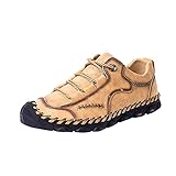 YOUQQI Herren Freizeitschuhe Sommer Leder Atmungsaktive Flache Mokassins Neue Turnschuhe Wasser Aqua Schuhe Schnell Trocknendes Schuhwerk Swimming Sneak