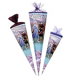 alles-meine.de GmbH Schultüte - Disney die Eiskönigin 2 - Frozen - 50 cm - rund - incl. Name - Tüllabschluß - Zuckertüte - mit / ohne Kunststoff Spitze - Nestler - Jungen M