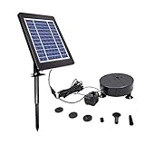 LUXJET 3.5W Solar Springbrunnen Solarpumpe mit Akku, Springbrunnen Garten, Solarpumpe Springbrunnen, Wasserpumpe Solar, Brunnen Garten, Maximale Wassersprühhöhe 1,8 M