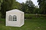 Defacto Faltpavillon 2x2m Pavillon Gartenzelt Zelt Partyzelt Ink 4-Seitenteile Faltbar 100% Polyester-Wasserdicht Tragetasche BEIGE