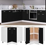 OUSEE Eckunterschrank Schwarz 75,5x75,5x80,5 cm Spanp