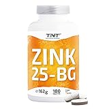 TNT • 180 Premium Zink Tabletten • Hochdosiertes, Laborgeprüftest & Natürliches Zinc • 25 mg pro Tagesp
