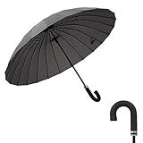 XJYJF Regenschirm Golf Regenschirm FPR Frauen Männer Extra Große Übergroße Große Baldachin Ergonomisch Griff met Wasser beginnen Bloom ，Sonnenschutz (Color : Gray, Size : Free)