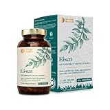 Nature Basics® natürliches Eisen zertifiziert & nachhaltig im Glas | 180 (!) Kapseln hochdosiert | 14mg Eisen & 80mg Vitamin C pro Kapsel | rein aus Curryblatt & Hagebutte | ohne Zusatzstoffe & aus DE